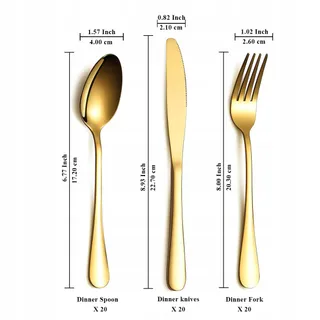 REANEA Gouden Bestekset 60-Delig RVS — miniatuur 2