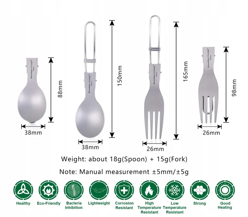 IBASINGO Titanium Bestekset Camping Licht Draagbaar Outdoor — foto 2