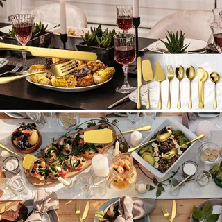 AARAINBOW Buffet Bestekset 8-delig RVS Goud — miniatuur 6