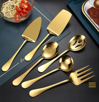 AARAINBOW Buffet Bestekset 8-delig RVS Goud — miniatuur 5