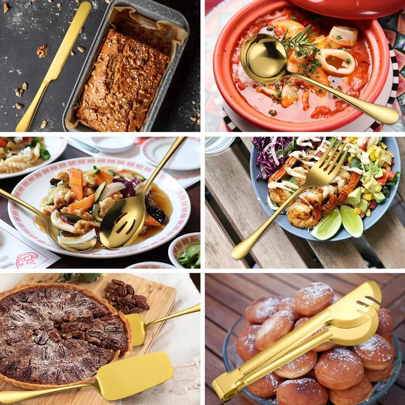 AARAINBOW Buffet Bestekset 8-delig RVS Goud — foto 3