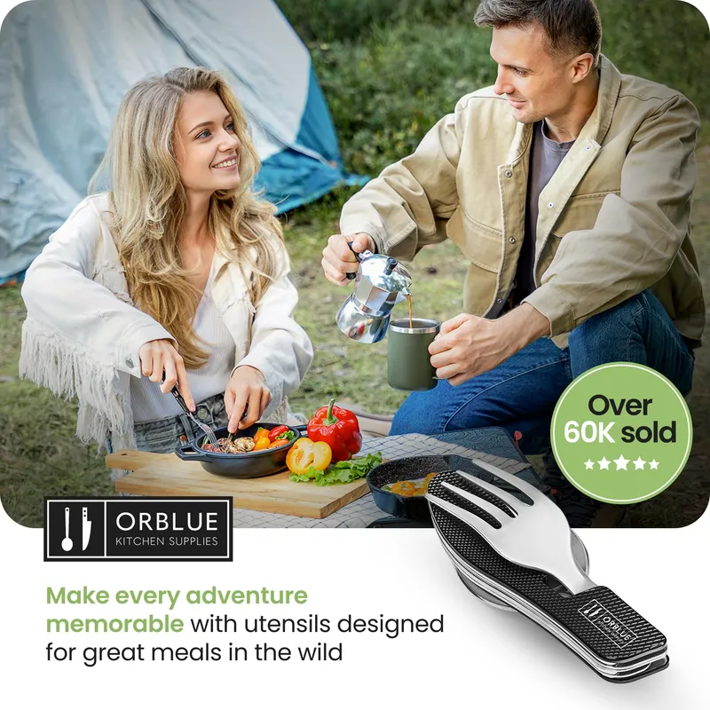 ORBLUE Opvouwbaar Bestek 4-in-1 Mes Vork Lepel Opener Camping — foto 9