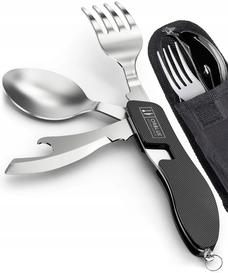 ORBLUE Opvouwbaar Bestek 4-in-1 Mes Vork Lepel Opener Camping — foto 2