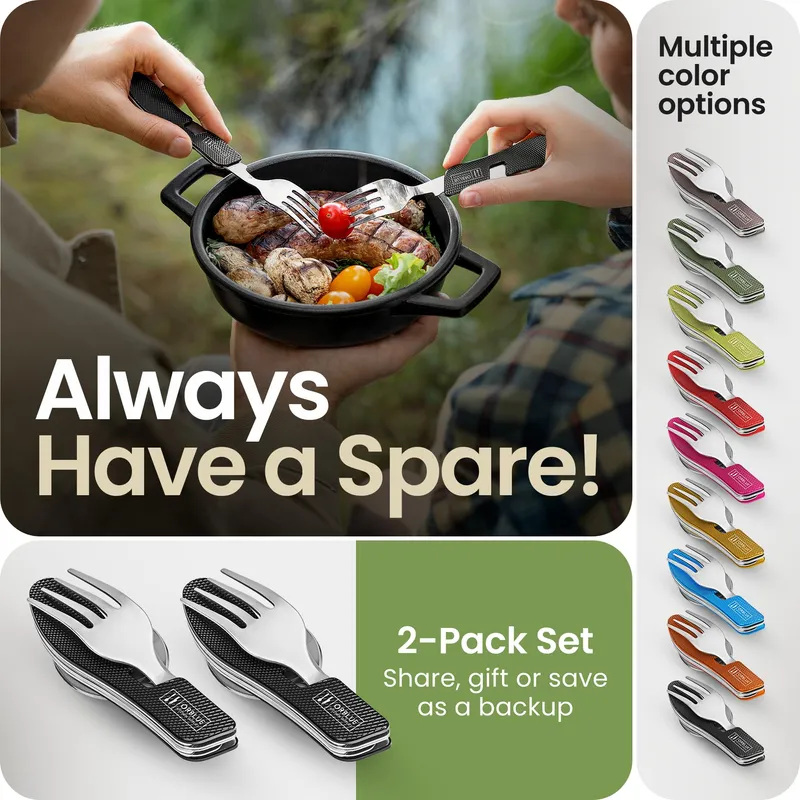 ORBLUE Opvouwbaar Bestek 4-in-1 Mes Vork Lepel Opener Camping — foto 7