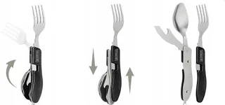 ORBLUE Opvouwbaar Bestek 4-in-1 Mes Vork Lepel Opener Camping — miniatuur 1