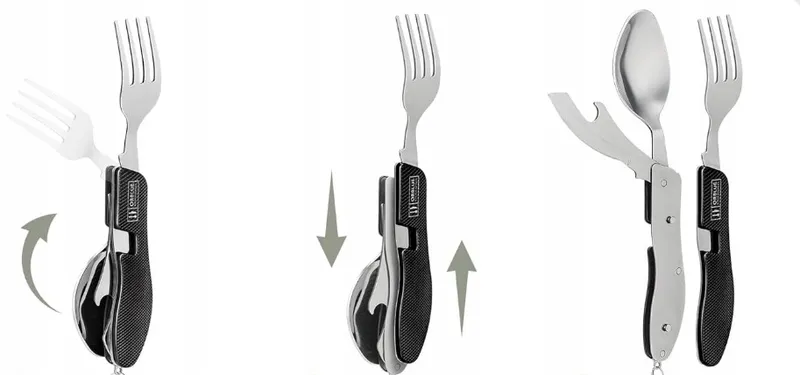 ORBLUE Opvouwbaar Bestek 4-in-1 Mes Vork Lepel Opener Camping — foto 1