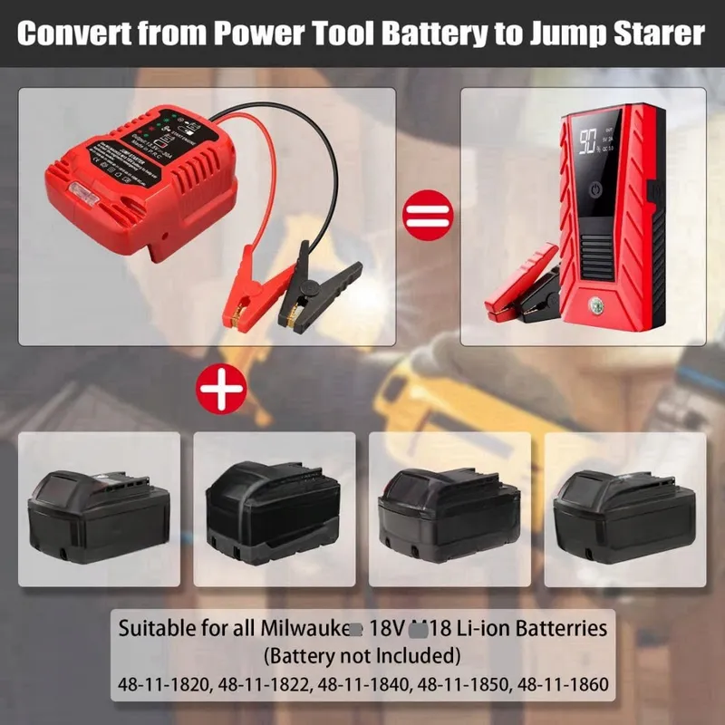 URUN Powerbank Starthulp M18 18V Accu Booster Auto — foto 2