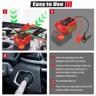 URUN Powerbank Starthulp M18 18V Accu Booster Auto — miniatuur 5