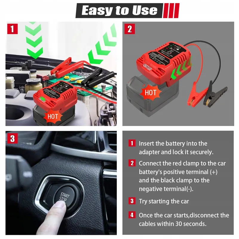 URUN Powerbank Starthulp M18 18V Accu Booster Auto — foto 5