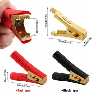 VOOGENZEK 4x Accuklemmen 100A Krokodilklemmen Auto 90mm — miniatuur 2