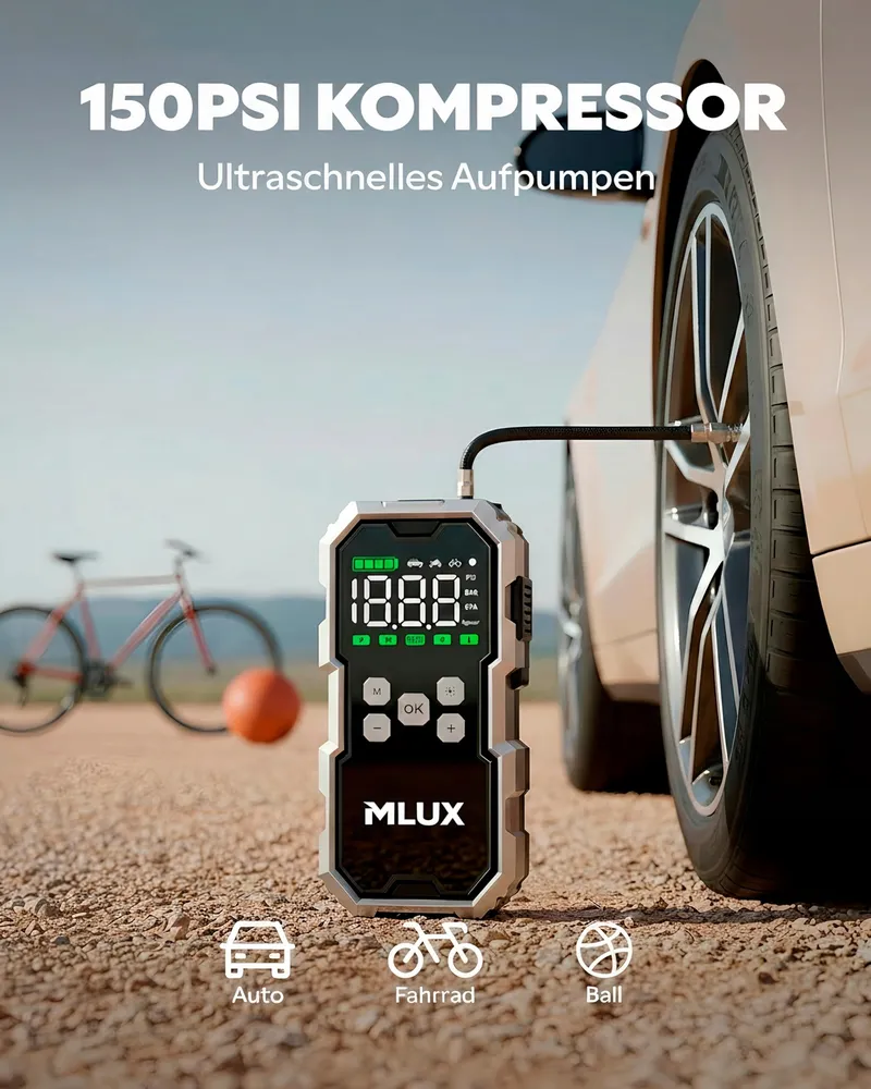 Starthulp Powerbank 6000A 26800mAh Met Compressor Voor Auto — foto 3