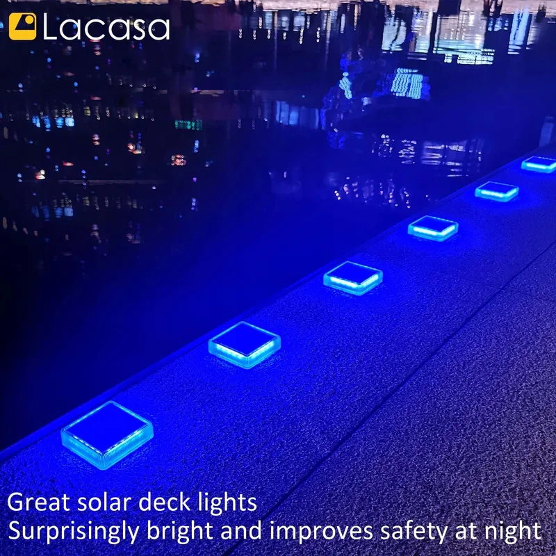 LACASA Solarlampen 4 Stuks Blauw LED IP68 Waterdicht Tuin — foto 8
