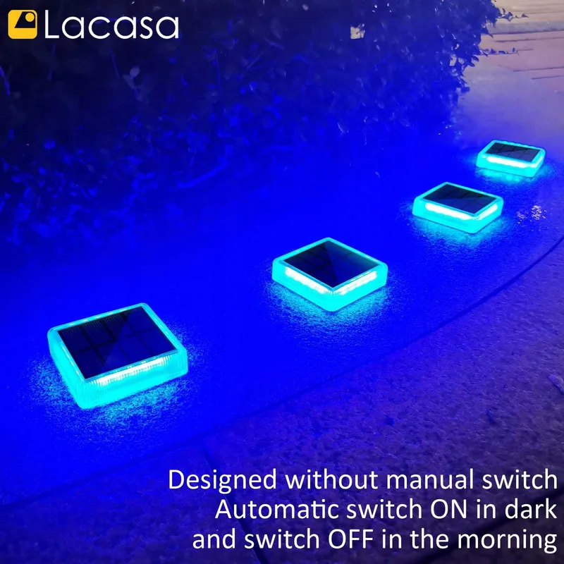 LACASA Solarlampen 4 Stuks Blauw LED IP68 Waterdicht Tuin — foto 3