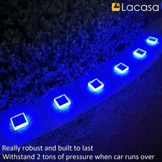 LACASA Solarlampen 4 Stuks Blauw LED IP68 Waterdicht Tuin — miniatuur 7