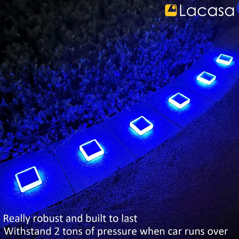 LACASA Solarlampen 4 Stuks Blauw LED IP68 Waterdicht Tuin — foto 7