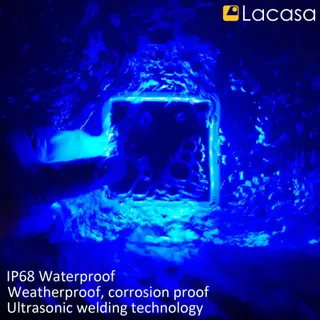 LACASA Solarlampen 4 Stuks Blauw LED IP68 Waterdicht Tuin — miniatuur 5