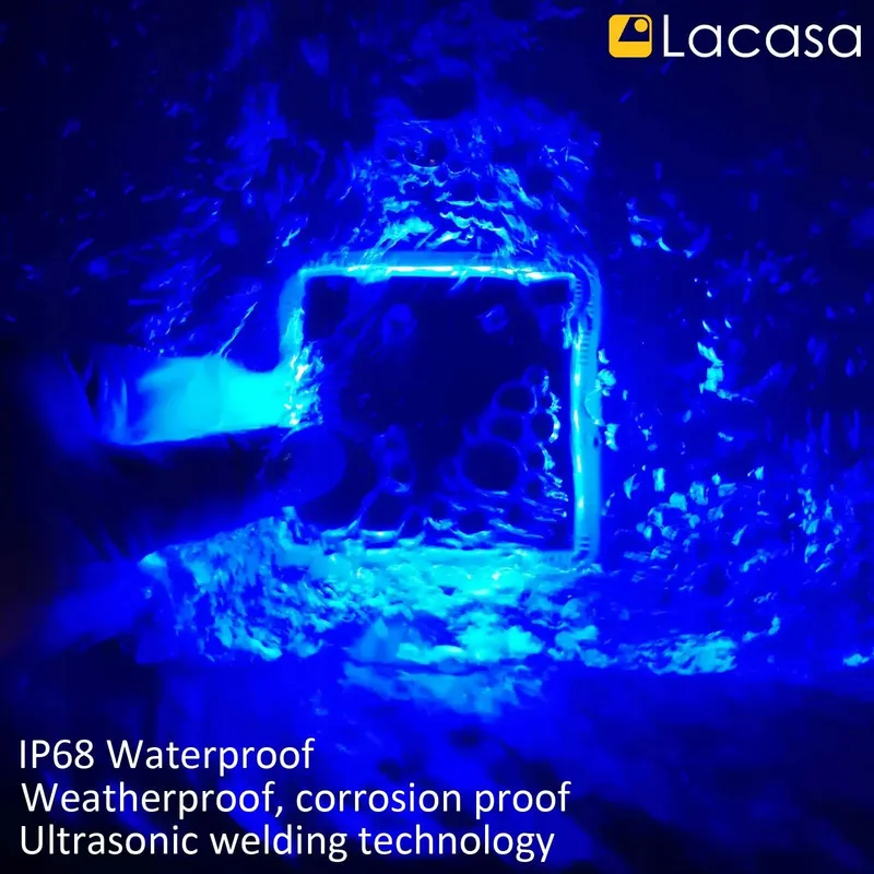 LACASA Solarlampen 4 Stuks Blauw LED IP68 Waterdicht Tuin — foto 5