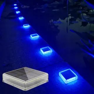LACASA Solarlampen 4 Stuks Blauw LED IP68 Waterdicht Tuin — miniatuur 1