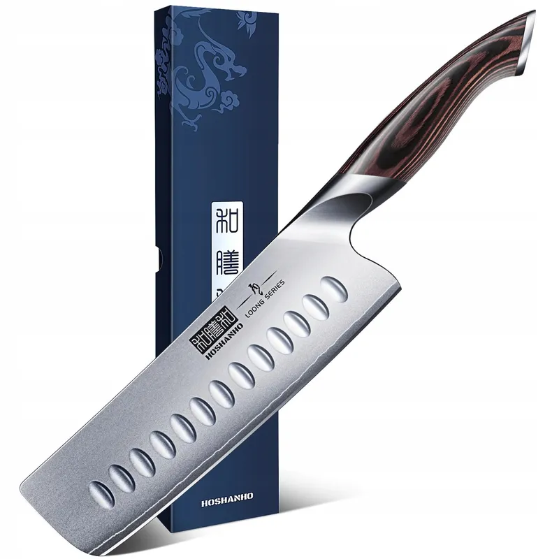 HOSHANHO Nakiri Keukenmes 18cm Koolstofstaal Vlees en Groenten — foto 2