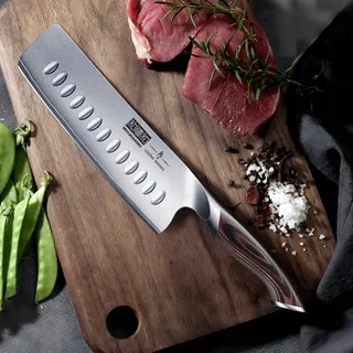 HOSHANHO Nakiri Keukenmes 18cm Koolstofstaal Vlees en Groenten — miniatuur 7