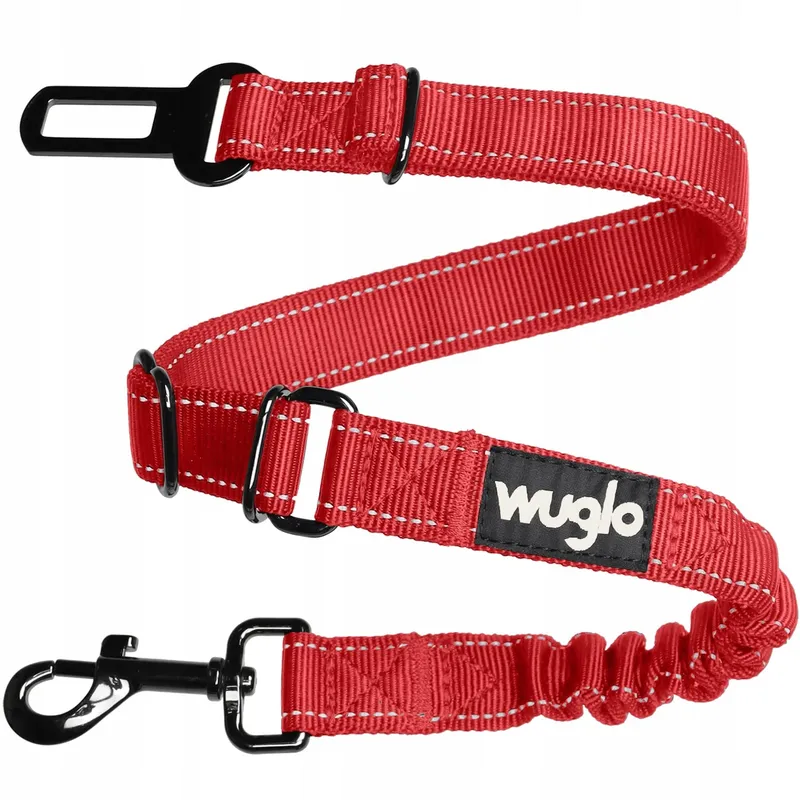 WUGLO Autogordel Hond Elastisch Veilig Universeel Rood — foto 1