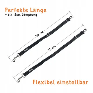 FLOXIK Veiligheidsgordel Hond Verstelbaar Elastisch V2 Zwart — miniatuur 5