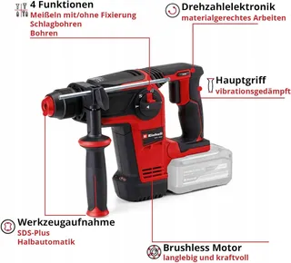 EINHELL Professional Accu Boorhamer 18V SDS-plus 26mm Beton — miniatuur 3