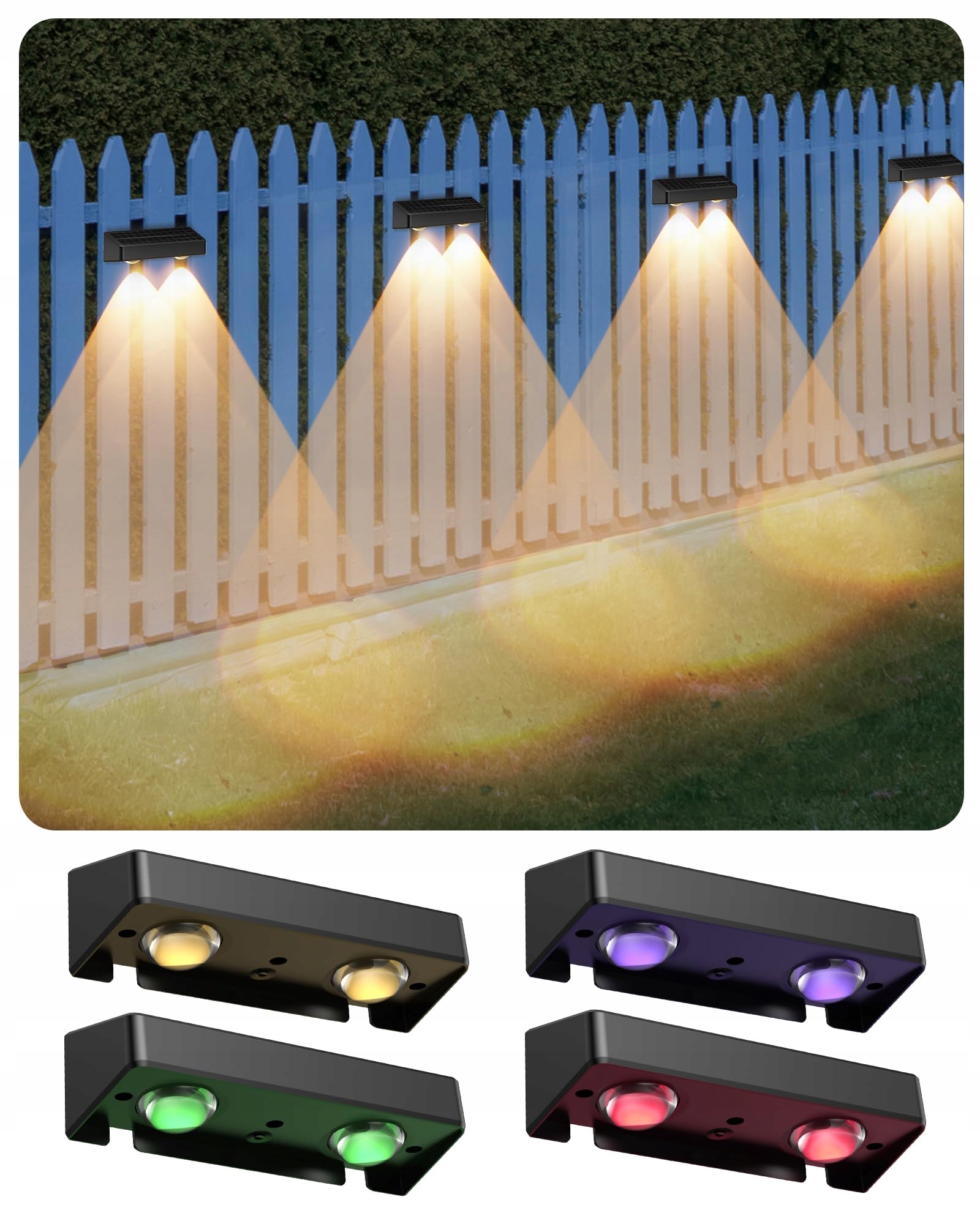AGPTEK Solar Tuinlampen RGB 5 Standen 8 Kleuren IP65 4 Stuks