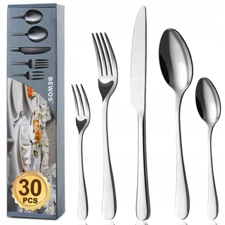 BEWOS Bestekset 6 Personen 30-Delig RVS Gepolijst — miniatuur 2