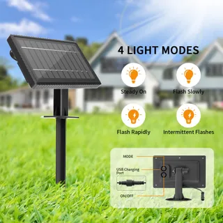 BOMCOSY Solar LED Lichtsnoer 26,4M IP45 Waterdicht Tuin 4 Standen — miniatuur 3