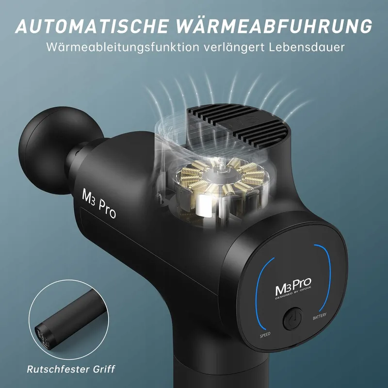 OPOVE M3 Pro 2 Massagepistool LED 2500 Tpm 5 Standen 2600mAh — foto 7