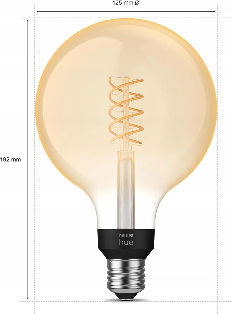 PHILIPS Hue White Filament E27 G125 550lm Warm Wit Dimbaar Alexa — foto 1