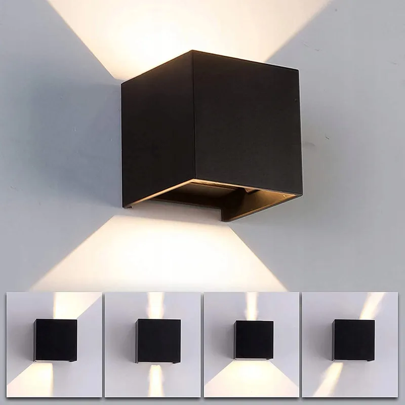 2 Stuks LED Wandlamp Binnen Buiten Zwart 6W 3000K IP65 — foto 7