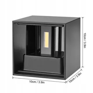 2 Stuks LED Wandlamp Binnen Buiten Zwart 6W 3000K IP65 — miniatuur 5
