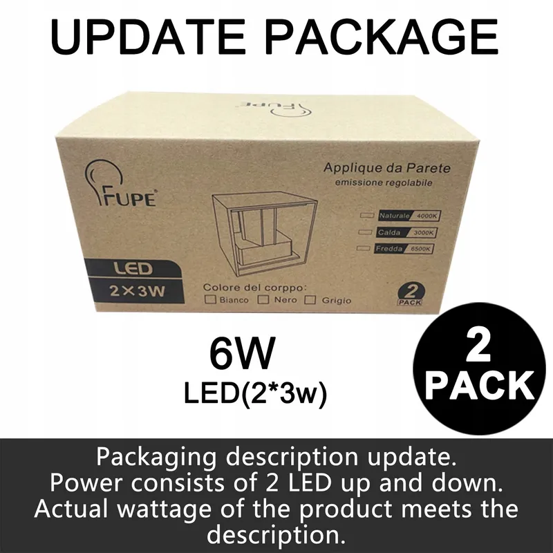 2 Stuks LED Wandlamp Binnen Buiten Zwart 6W 3000K IP65 — foto 9