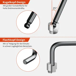 GETLITOOL Inbussleutelset 13-delig CrV 1,27-10mm Bolkop — miniatuur 3