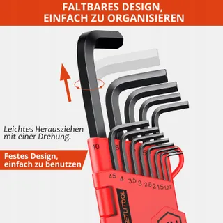 GETLITOOL Inbussleutelset 13-delig CrV 1,27-10mm Bolkop — miniatuur 4