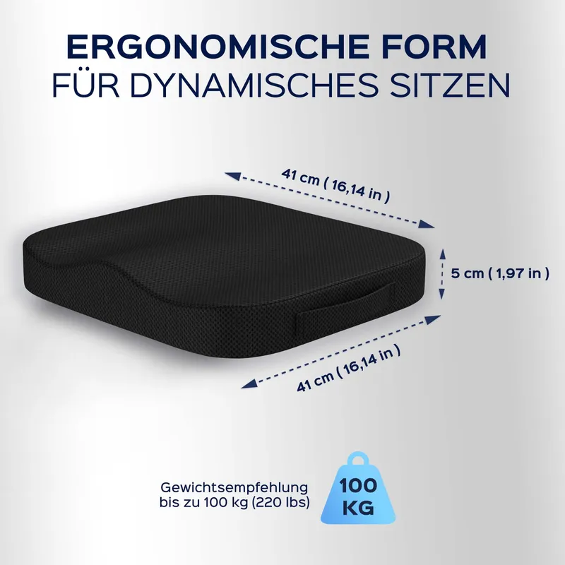 BONMEDICO Orthopedisch Zitkussen Universeel Zwart 41x41cm — foto 6