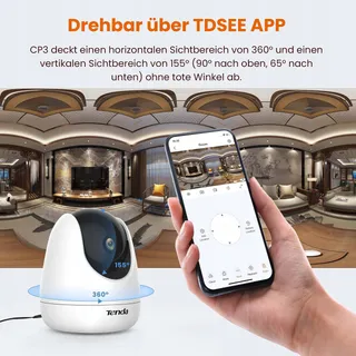 TENDA CP3 Binnencamera 1080p WiFi 360° 12m Bewegingsdetectie — miniatuur 5