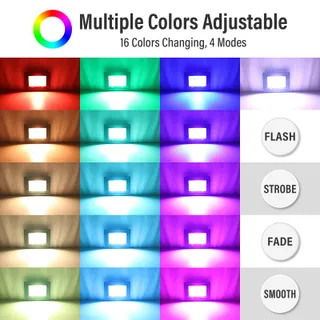 RIGIDON LED Schijnwerper Afstandsbediening 16 Kleuren 30W 3000LM x2 — miniatuur 5