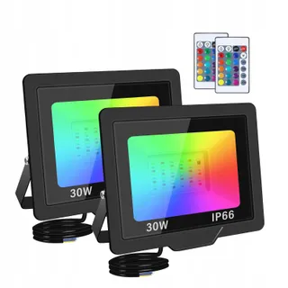 RIGIDON LED Schijnwerper Afstandsbediening 16 Kleuren 30W 3000LM x2 — miniatuur 1