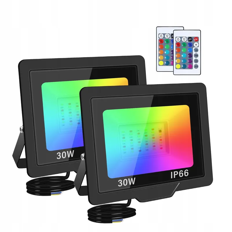 RIGIDON LED Schijnwerper Afstandsbediening 16 Kleuren 30W 3000LM x2 — foto 1