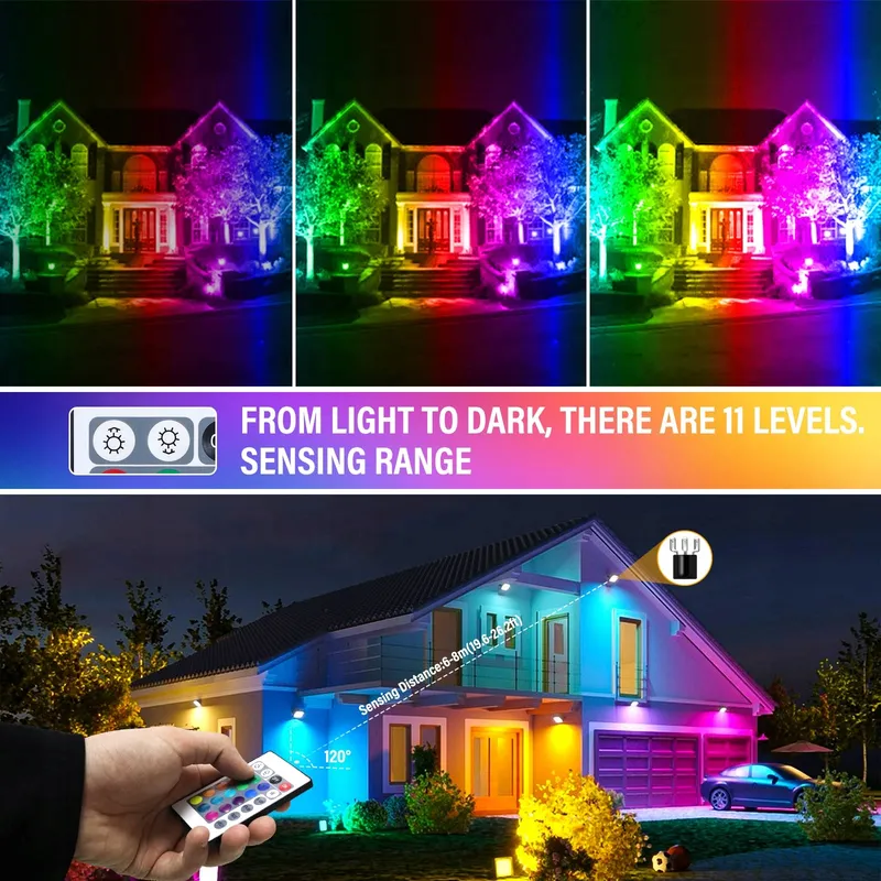 RIGIDON LED Schijnwerper Afstandsbediening 16 Kleuren 30W 3000LM x2 — foto 6