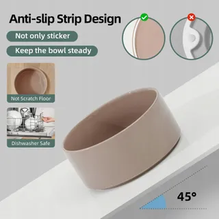 HAVNIVA Keramische Hondenbak Antislip Verstelbaar 21cm Bruin — miniatuur 3