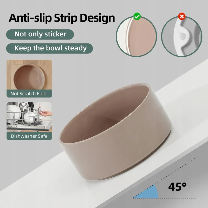 HAVNIVA Keramische Hondenbak Antislip Verstelbaar 21cm Bruin — foto 3