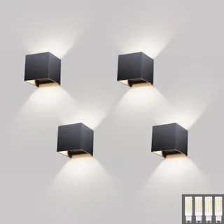 KLIGHTEN Set 4 Moderne Wandlampen Buiten IP54 9W 4000K — miniatuur 1