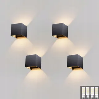 KLIGHTEN Set 4 Moderne Wandlampen Buiten IP54 9W 3000K — miniatuur 1
