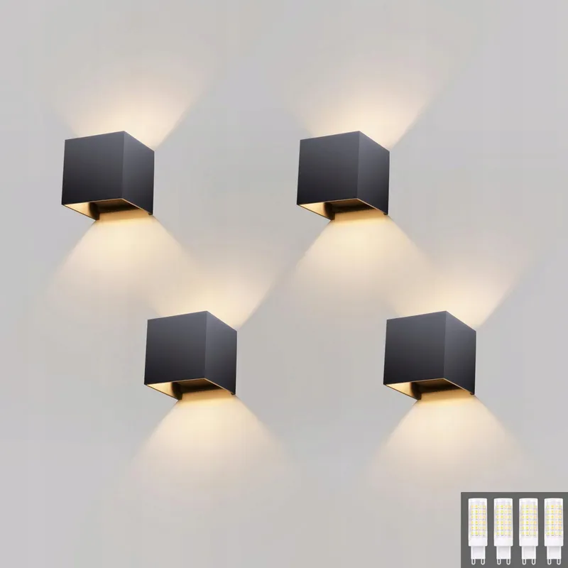 KLIGHTEN Set 4 Moderne Wandlampen Buiten IP54 9W 3000K — foto 1