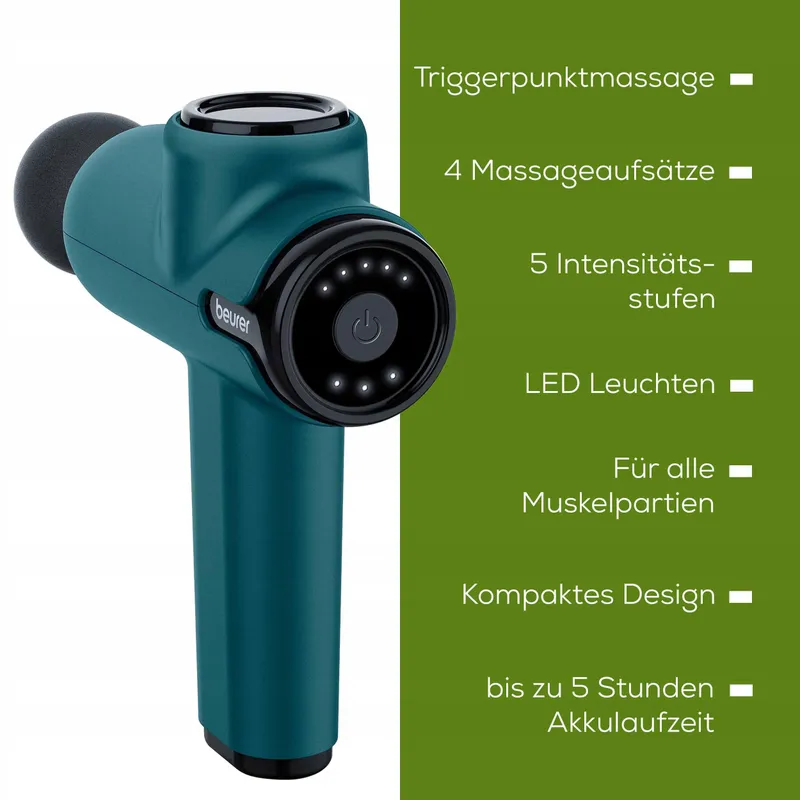 BEURER MG 99 Compact Massagepistool 5 Niveaus Accu — foto 7