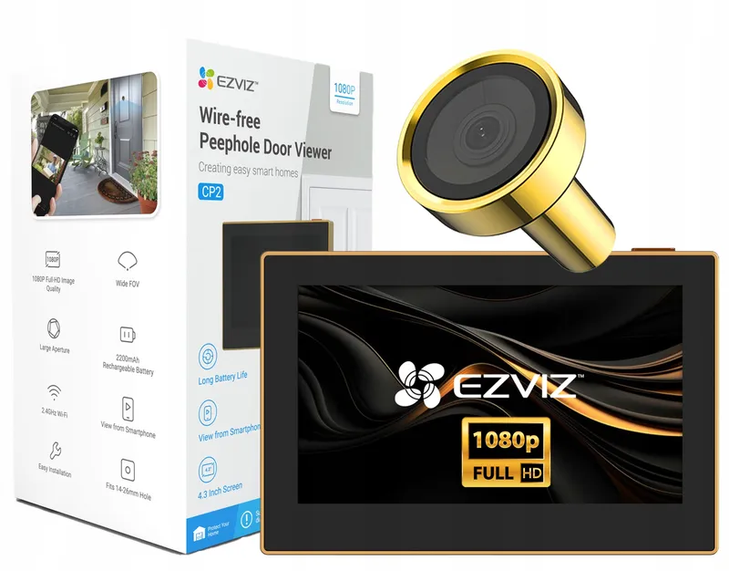EZVIZ CP2 Deurspion WLAN 4,3" Camera 2MP 146° 2200mAh Goud — foto 10